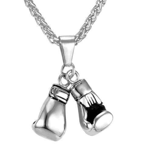 stainless steel boxing glove pendant|boxing glove pendant silver.